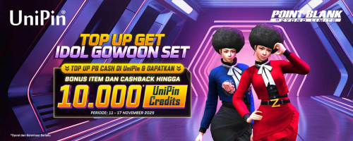 Top Up Get Idol Gowoon Set! Top Up PB Cash di UniPin dan Dapatkan Cashback hingga 10.000 UniPin Credits!